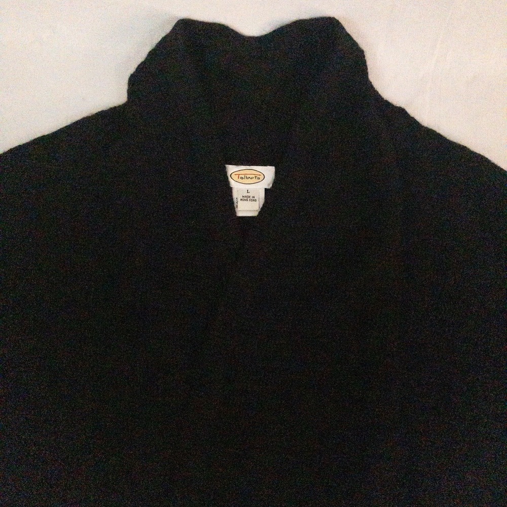 Talbots Black Cashmere Silk Blend Pullover Sweater Women's Large - Picture 2 of 11